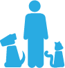 Person with a dog and cat - Community Fundraising Icon